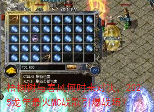 梧桐树与春风何时来对决,2025龙年最火MC战歌引爆战场? 梧桐树与春风何时来对决,2025龙年最火MC战歌引爆战场?